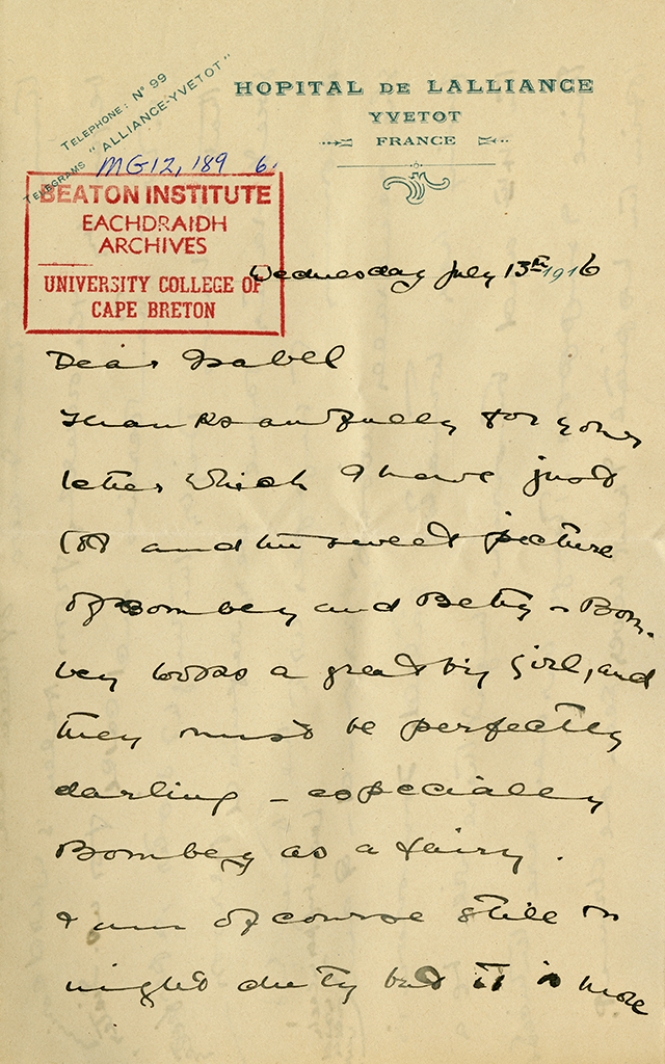 Letter from Katharine McLennan to Isabel Farley
